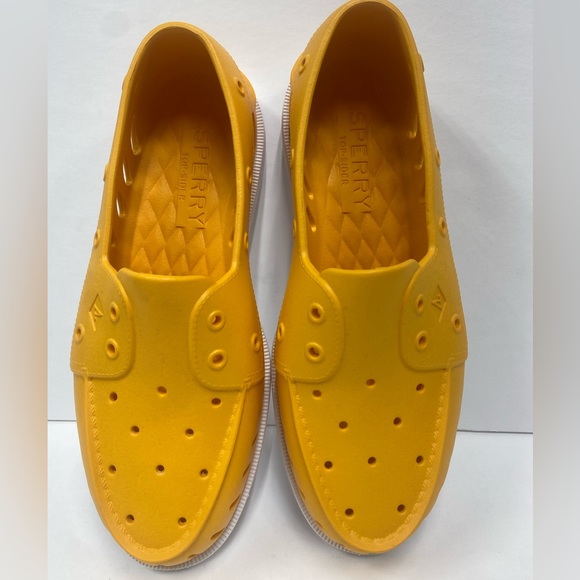 NEW Sperry Men’s A/O float Yellow boat shoes size 11 - Picture 3 of 6